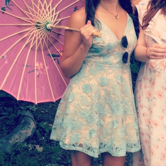 Blue lace floral dress - Picture 3 of 9